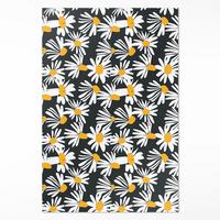 TEPPICH 100x150 cm Gemalte Gänseblümchen und Wildblumen - Gelb/Schwarz, Kunststoff (100/150cm) - Wallfluent