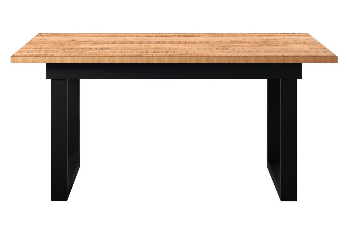 ESSTISCH Mango, schwarz 160 x 90 cm, Küchentisch in modernem Design - Schwarz/Naturfarben, Holzwerkstoff/Metall (90/160/76cm) - Top.Furn