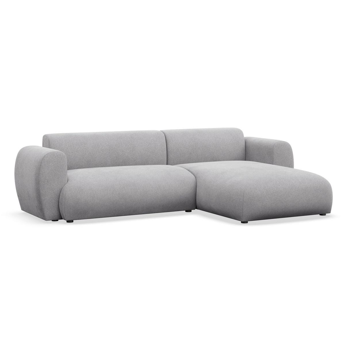 ECKSOFA Emia Grau rechts - Schwarz/Grau, Kunststoff/Textil (156/262cm) - Selsey