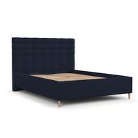 POLSTERBETT Soma 160/200 cm Marineblau im Riva Stoff - Naturfarben/Dunkelblau, Holz/Holzwerkstoff (160/200cm) - AltaBeds