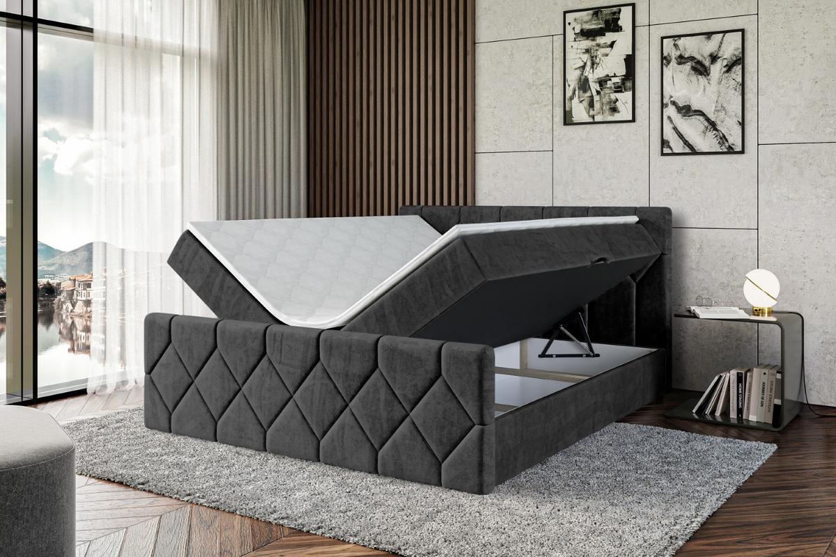 BOXBETT CATOR-Z - 140x200 cm - H3 - Schwarz - Schwarz, Holzwerkstoff (140/200cm) - ALTDECOR
