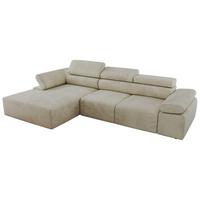 ECKSOFA RILASSO L Beige Velvet - links - Beige/Schwarz, Kunststoff/Textil (296/174cm) - MKS