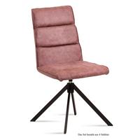 ESSZIMMERSTUHL drehbar (4er-Set) Deedea 47x92x60 Schwarz/Rosewood - Dunkelrosa/Schwarz, Kunststoff (60/92/47cm) - 58aufmkessel