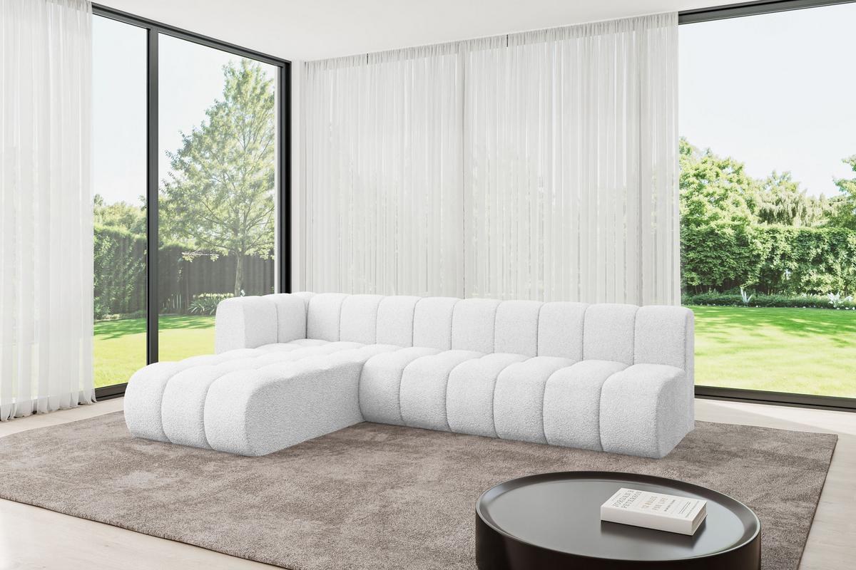 ECKSOFA modulares Sofa Darnel-L2 - 296x177x70 cm Weiß - Weiß, Holzwerkstoff/Textil (296/177cm) - ALTDECOR