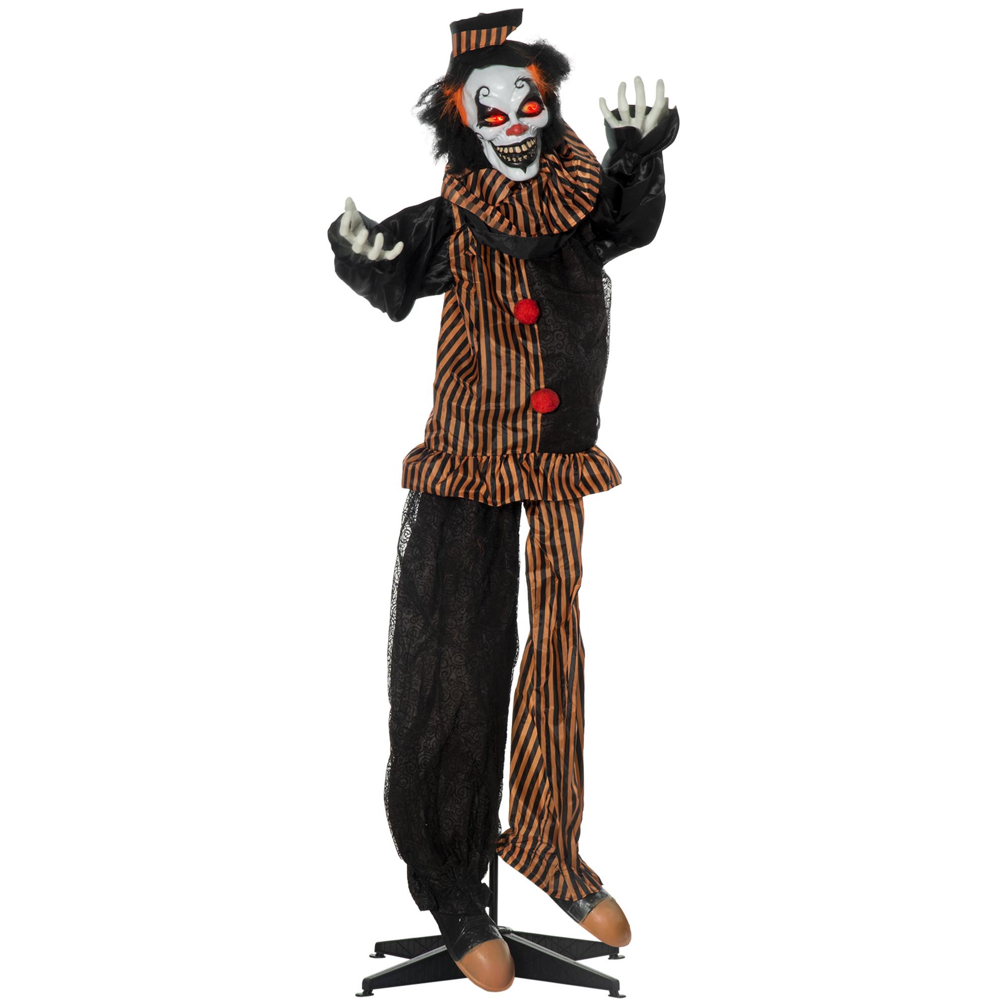 1,7M Halloween Dekoration Horror-Clown mit Spezialeffekten und Soundfunktion - Multicolor, Kunststoff (20/170/120cm) - Outsunny