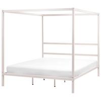 HIMMELBETT Metall 180/200 cm Hellbeige Lestards - Beige, Metall (180/200cm) - Beliani