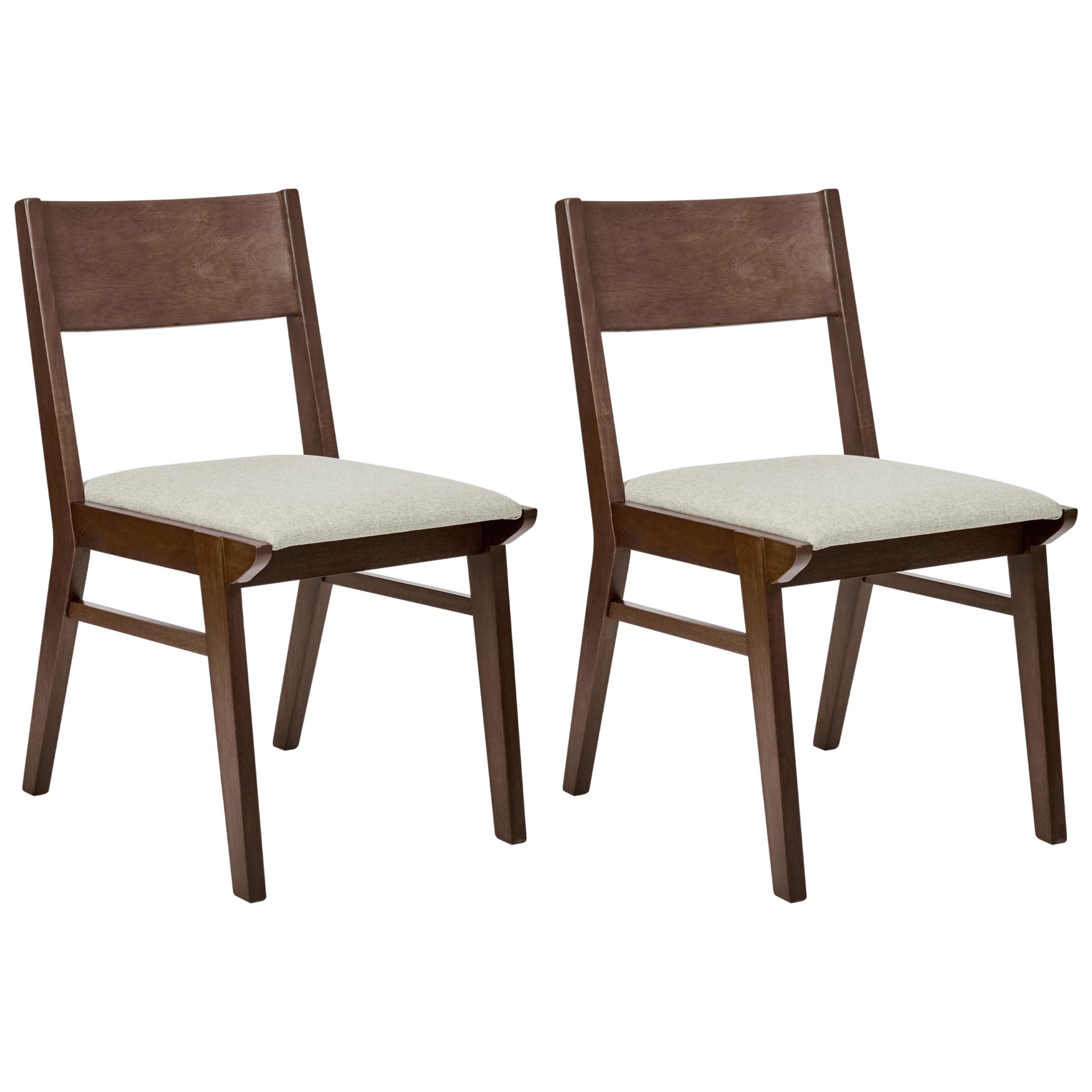 ESSZIMMERSTUHL 2er-Set Hellbeige Enola - Beige/Braun, Holz (45/80/60cm) - Beliani