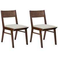 ESSZIMMERSTUHL 2er-Set Hellbeige Enola - Beige/Braun, Holz (45/80/60cm) - Beliani