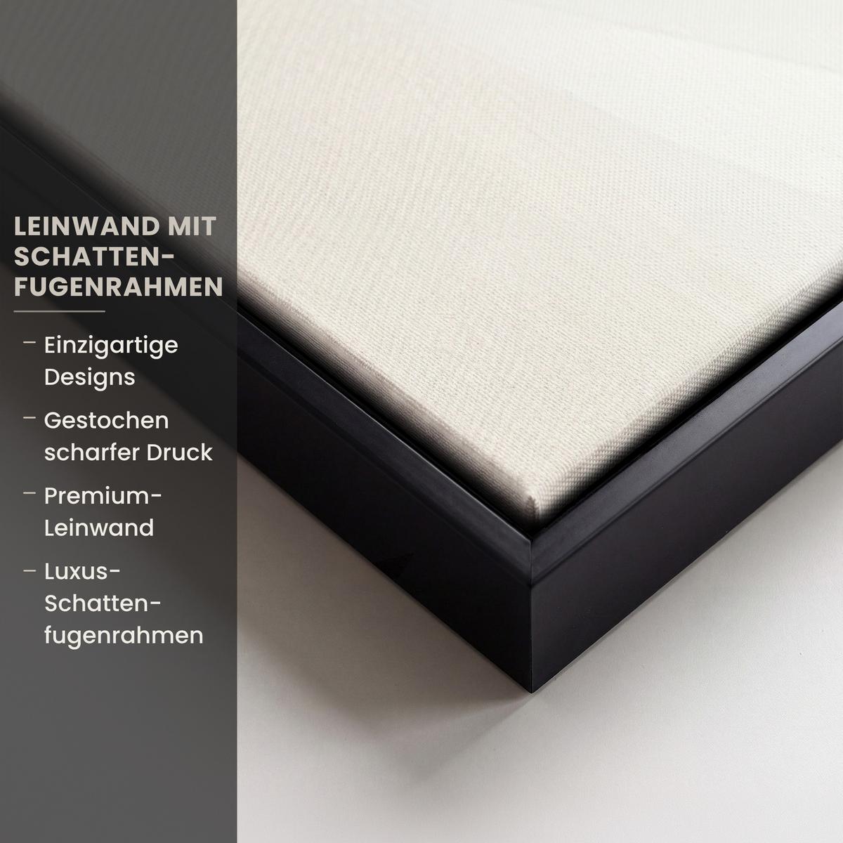 LEINWAND Bilder mit Rahmen - Blume - Beige - Farbe - Schatten - 140x90 - Creme, Textil (140/90cm) - MuchoWow