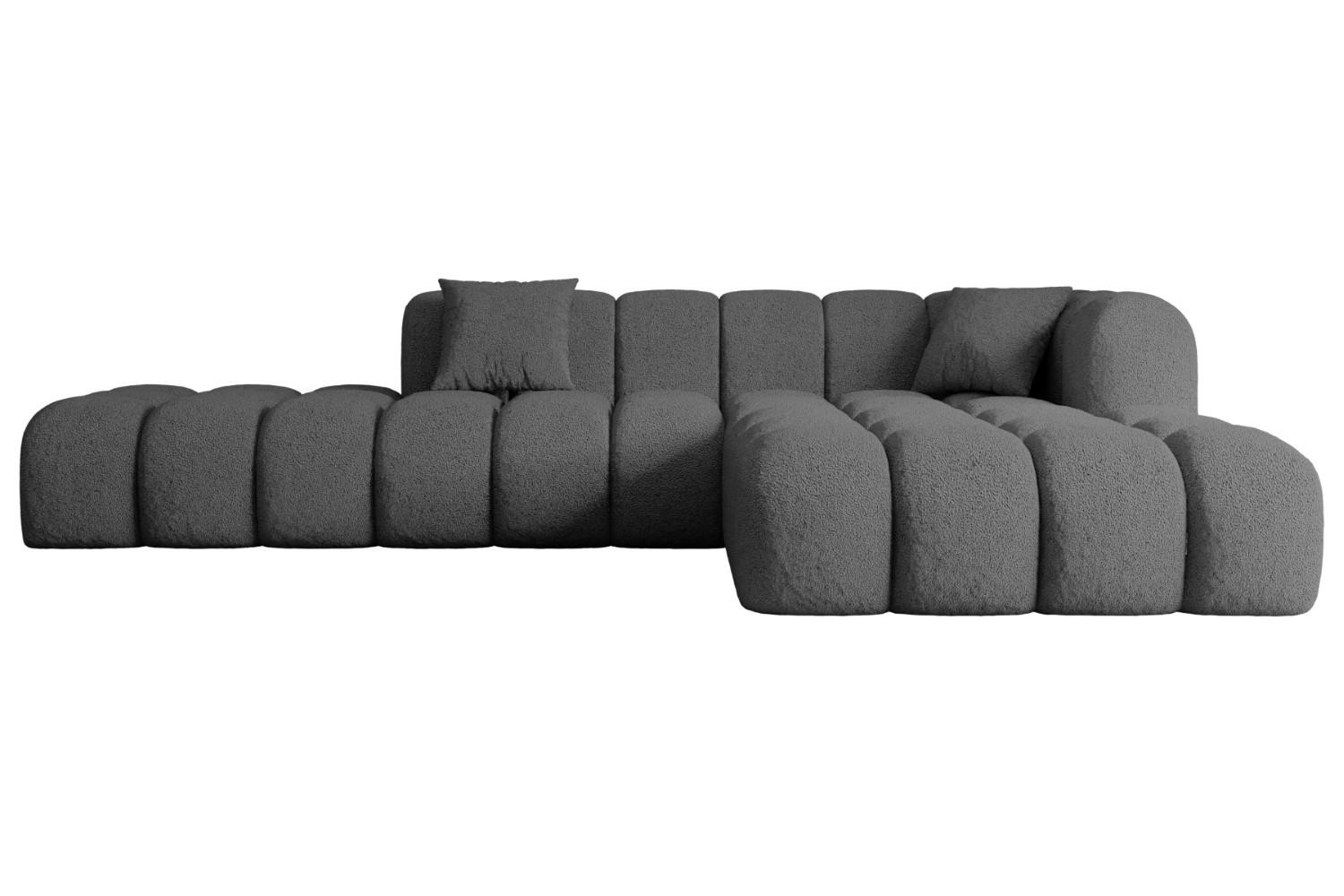 ECKSOFA Ottomane Rechts OLEA-L2 - 289x176x71 cm Grau - Platinfarben/Schwarz, Holzwerkstoff/Kunststoff (289/176cm) - ALTDECOR