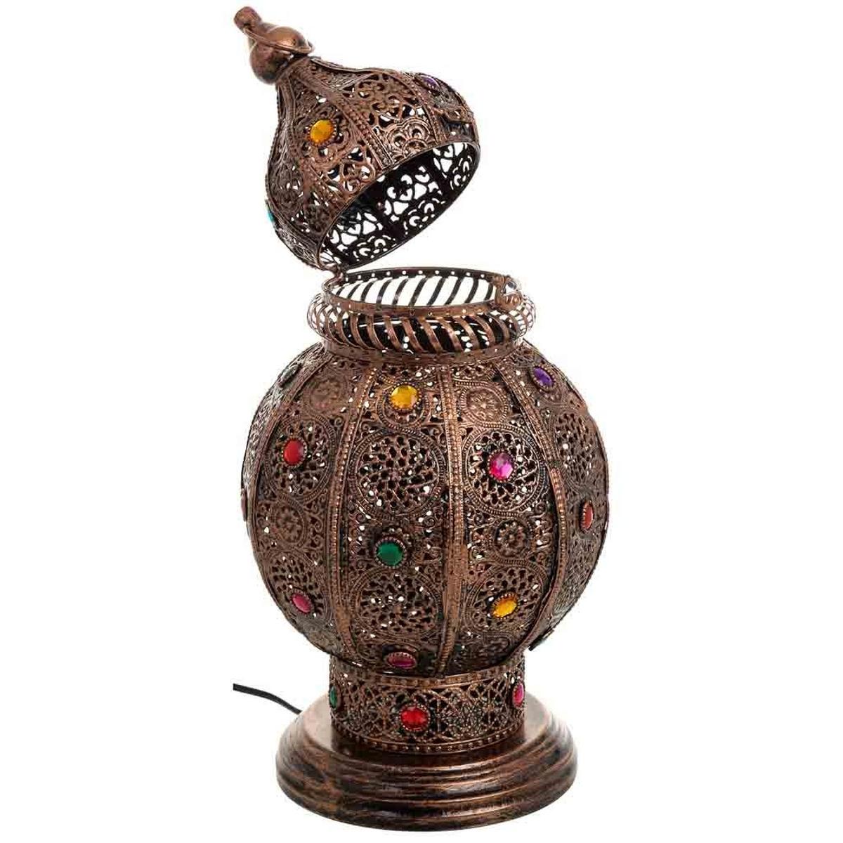 LAMPE aus Metall und Glas, 23x50cm - Multicolor, Metall (23/23/49cm) - Wanderlust