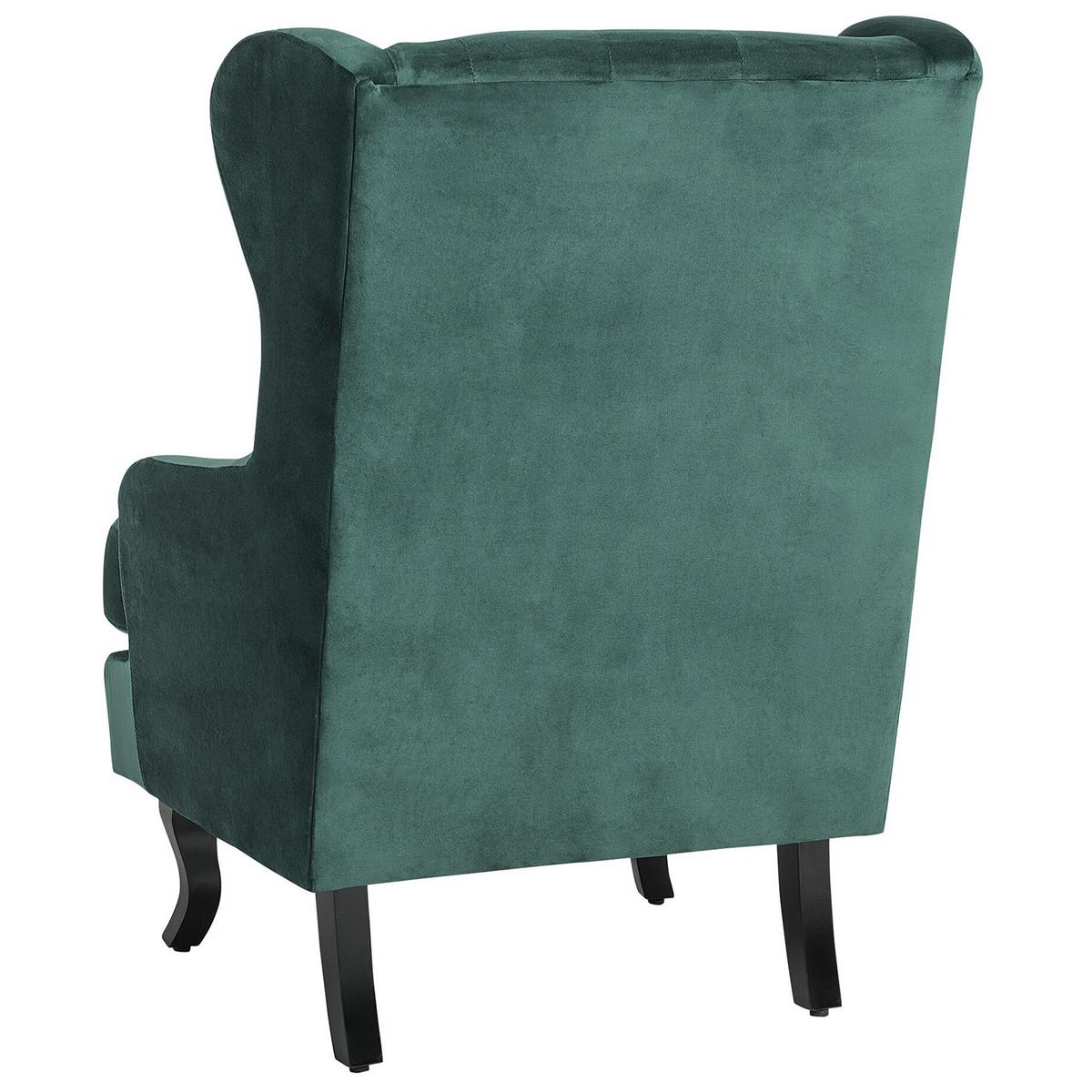 SESSEL Samtstoff dunkelgrün Alta - Schwarz/Grün, Textil (72/102/85cm) - Beliani