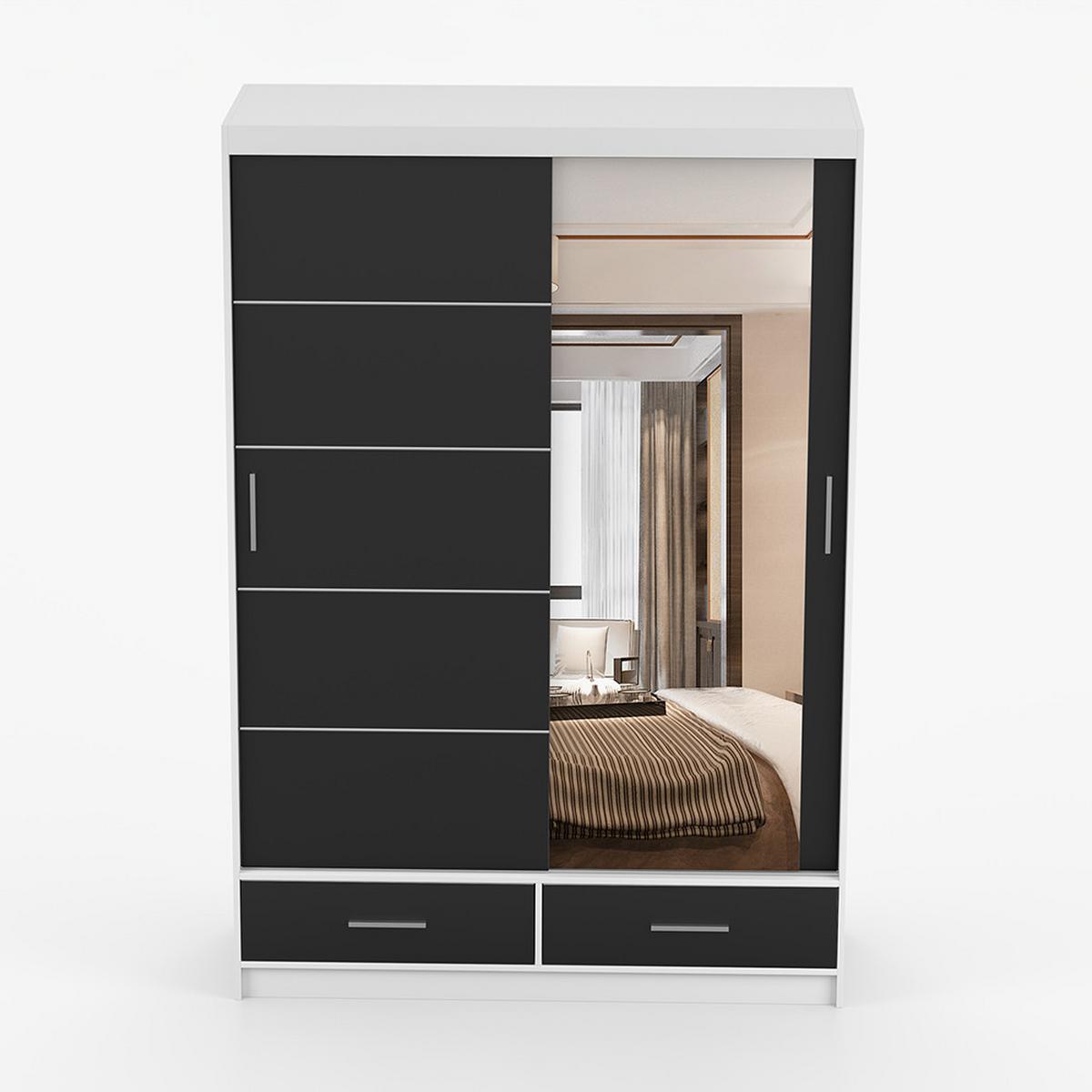 KLEIDERSCHRANK Florence 150 cm, 150/218/61, 2-türig, schwarz - Schwarz, Holzwerkstoff (150/218/61cm) - imoebel24