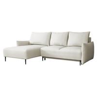 ECKSOFA Santi L - Creme/Schwarz, Holz/Textil (240/160cm) - MIRJAN24