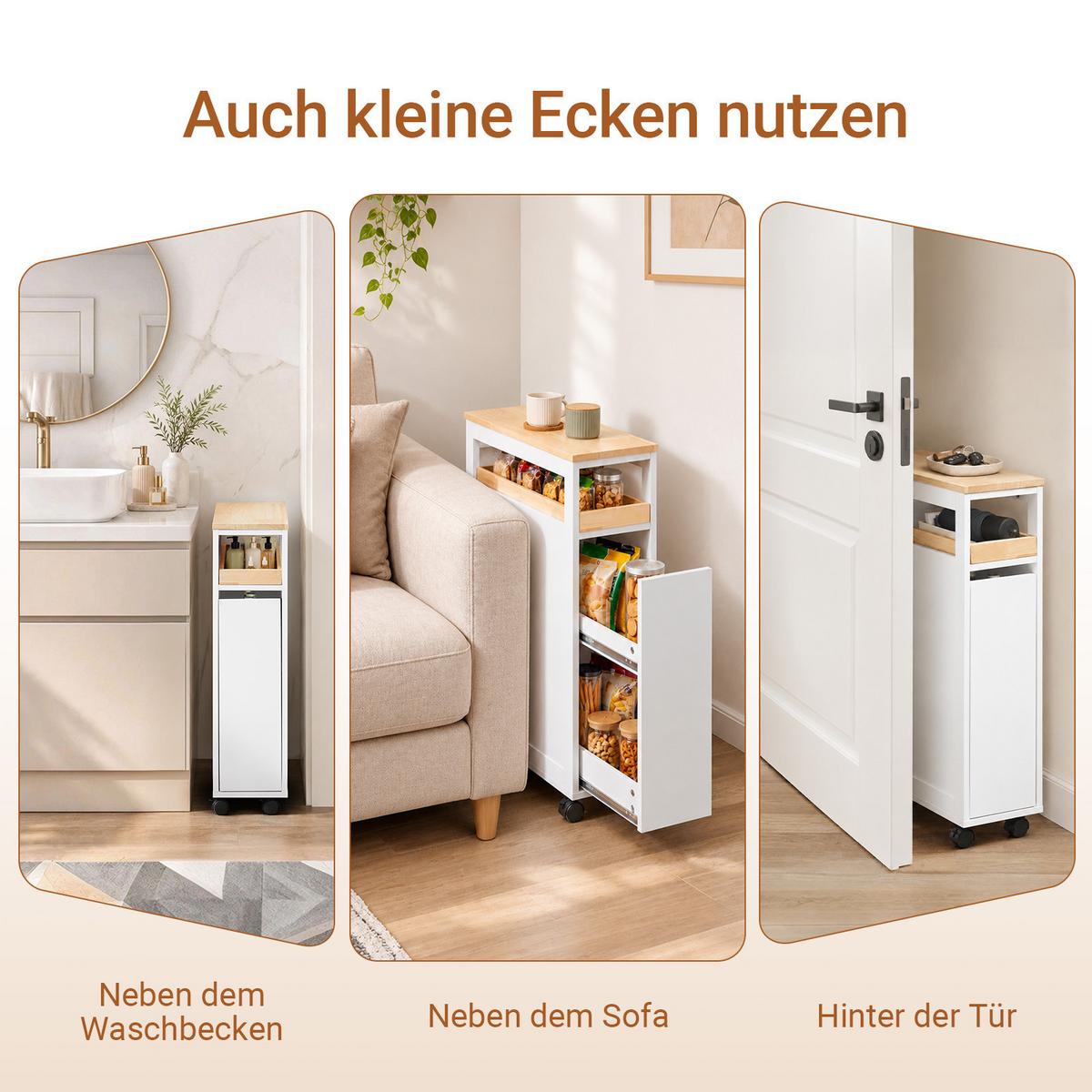 NISCHENREGAL Weiß - Weiß/Naturfarben, Holzwerkstoff (20/79/51cm) - SoBuy