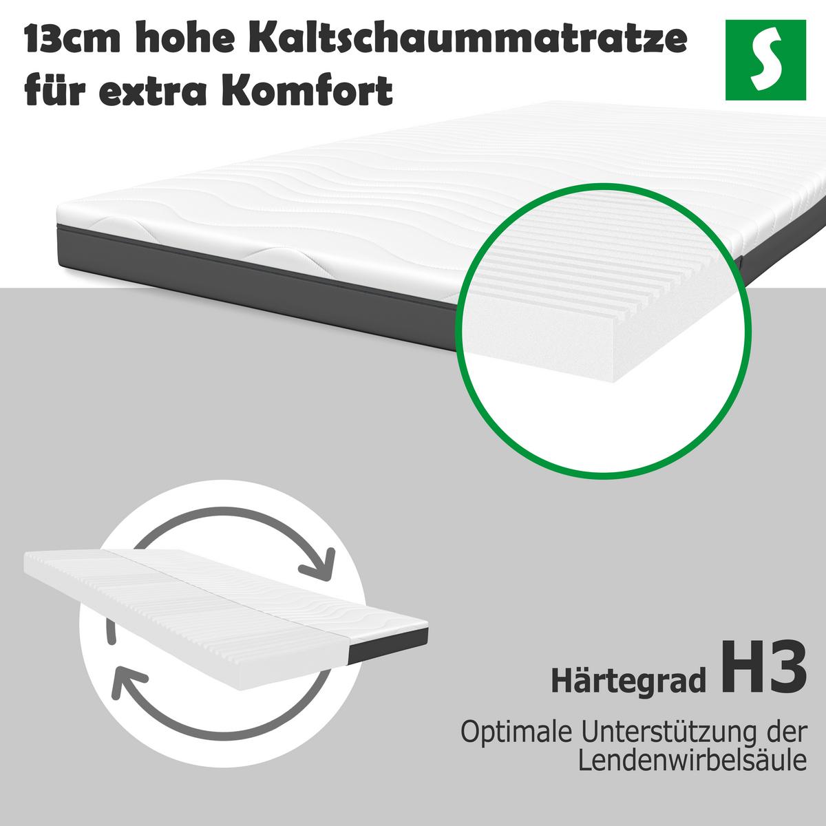 KALTSCHAUMMATRATZE – Ergonomischer Liegekomfort 140x200 cm - Weiß, Textil (140/200cm) - Schlaftroll