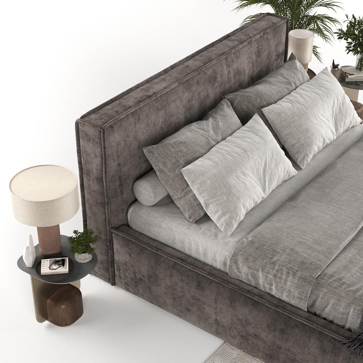 POLSTERBETT Sato mit Stauraum 200/200 cm Braun im Terra NW Stoff - Schwarz/Naturfarben, Holz/Holzwerkstoff (200/200cm) - AltaBeds
