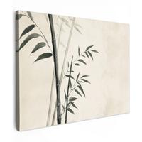 LEINWANDBILD Japandi - Bambus - Beige Wandbild 40x30 cm - Eukalyptusholzfarben, Textil (40/30cm) - MuchoWow