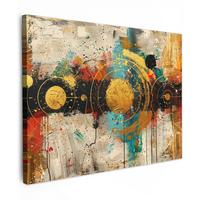 LEINWANDBILD Abstrakt - Kunst - Gold - Modern Wandbild 40x30 cm - Multicolor, Textil (40/30cm) - MuchoWow