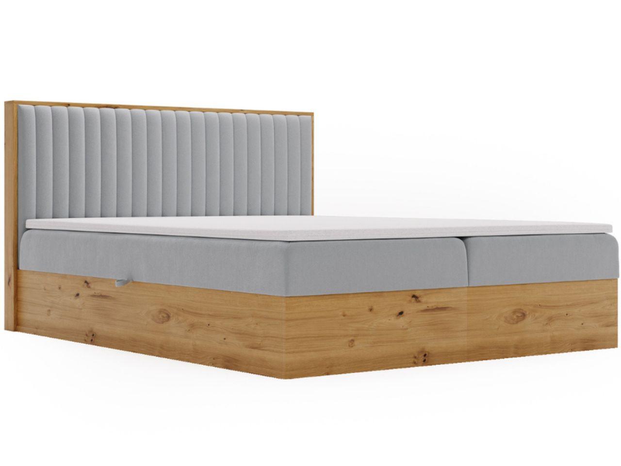 BOXBETT Forest 160x200 Hellgrau - Hellgrau, Holz/Textil (160/200cm) - Graingold