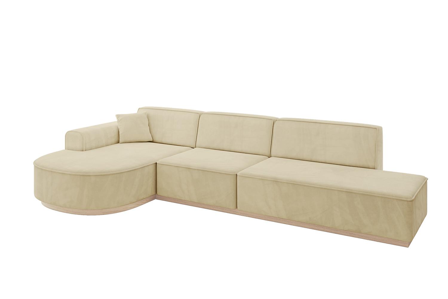 ECKSOFA Ottomane Links ARRIO-L2 - 328x171x83 cm Beige - Beige, Holzwerkstoff/Textil (328/171cm) - ALTDECOR
