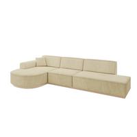 ECKSOFA Ottomane Links ARRIO-L2 - 328x171x83 cm Beige - Beige, Holzwerkstoff/Textil (328/171cm) - ALTDECOR