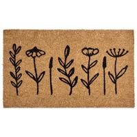 FUSSMATTE Naturfarben 40/60 cm Blume Kokosfasern Agiak - Naturfarben, Textil (40/60cm) - Beliani