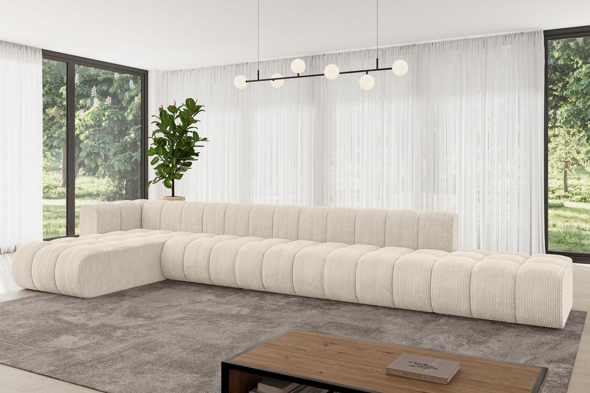 ECKSOFA modulares Sofa Zuvon-L3 - 478x177x70 cm Beige - Beige, Holzwerkstoff/Textil (478/177cm) - ALTDECOR
