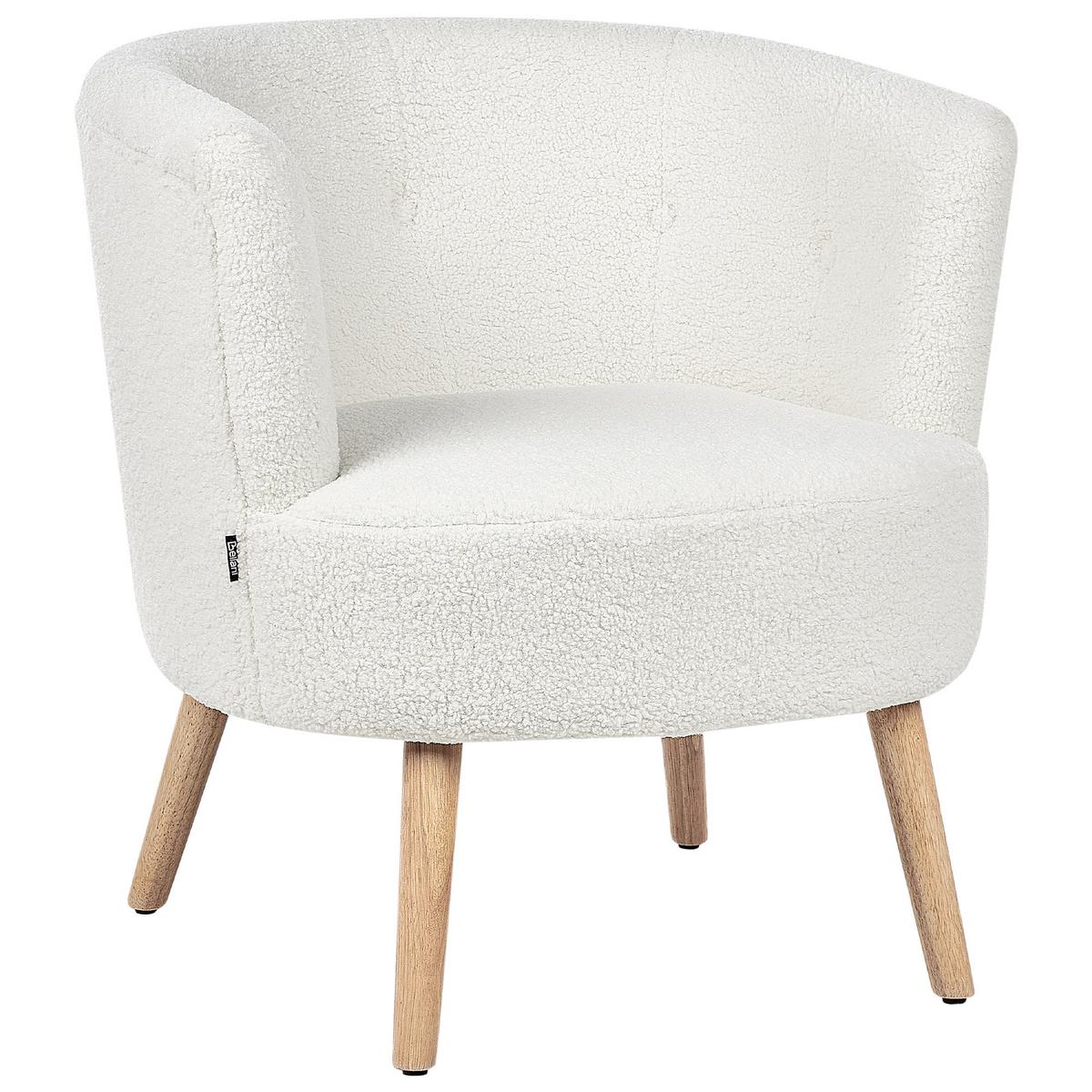 SESSEL Weiß Odenzen - Weiß/Braun, Textil (72/77/73cm) - Beliani
