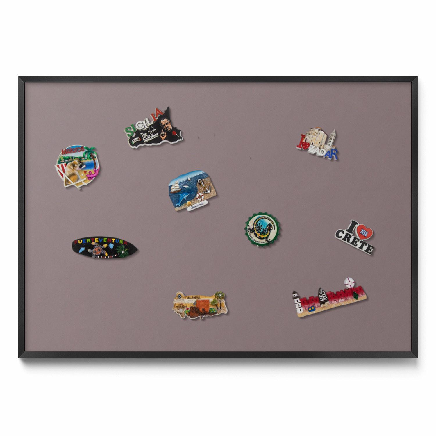 MAGNETTAFEL 100x70 cm Schwarzer Rahmen Hellbraun - Kastanienfarben, Metall (100/70/0.4cm) - TULUP