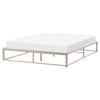 BETT ohne Kopfteil 160/200 cm Eisen Hellbeige Viry - Beige, Metall (160/200cm) - Beliani
