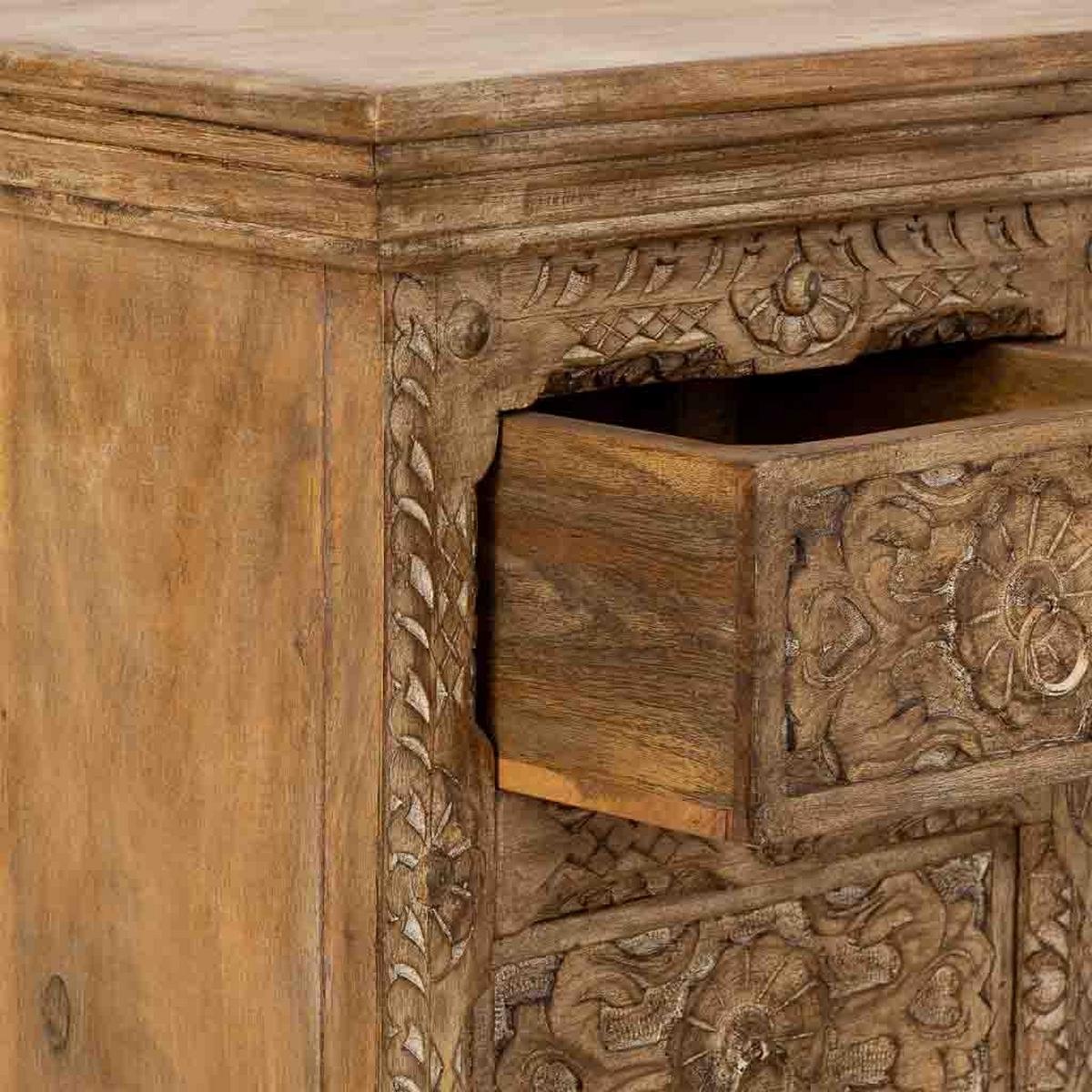 KOMMODE aus Holz, braun, 45x40x100cm - Braun, Holz (45/100/40cm) - Wanderlust