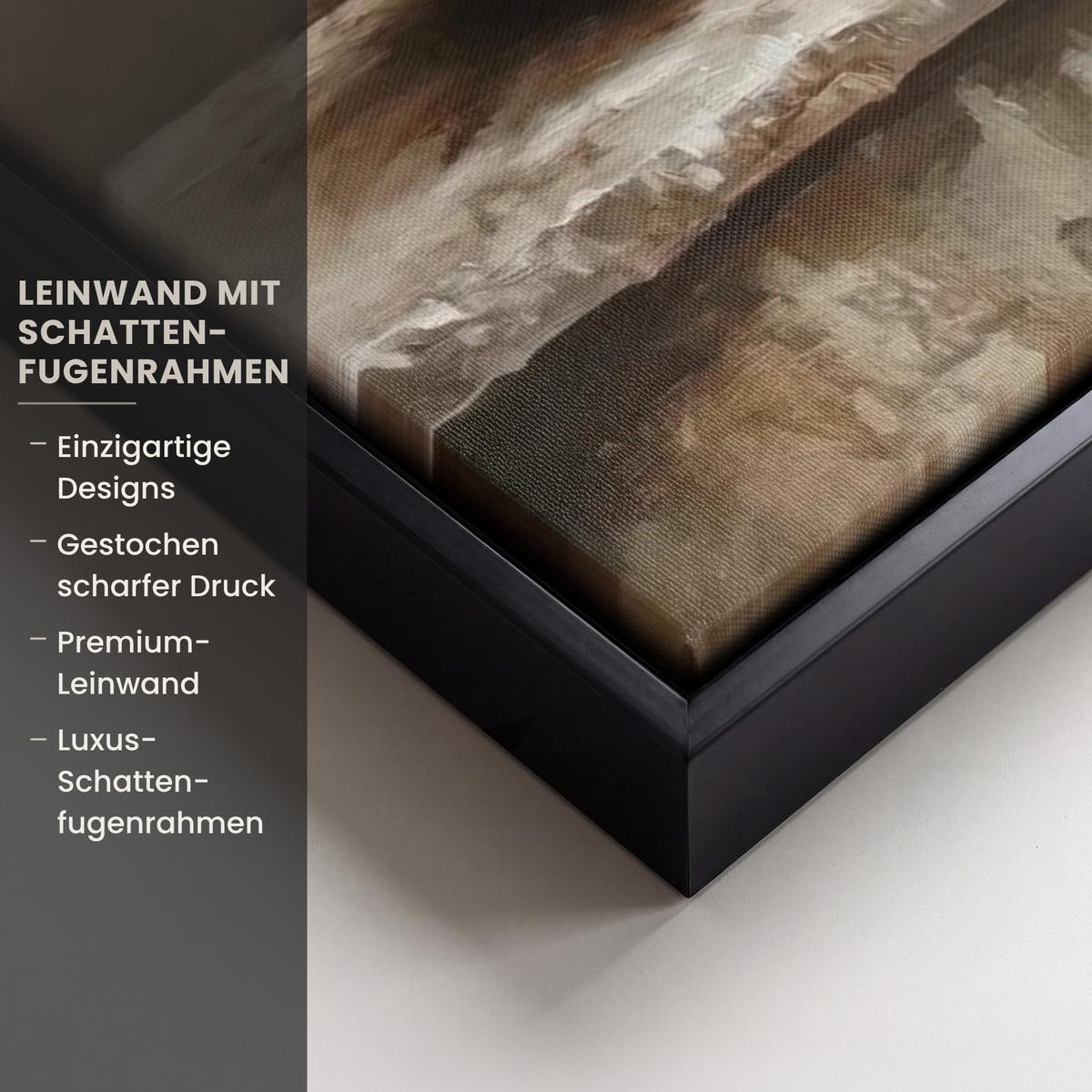 LEINWAND Bilder mit Rahmen - Obst - Kräuter - Ländlich - 80x60 - Naturfarben, Textil (80/60cm) - MuchoWow