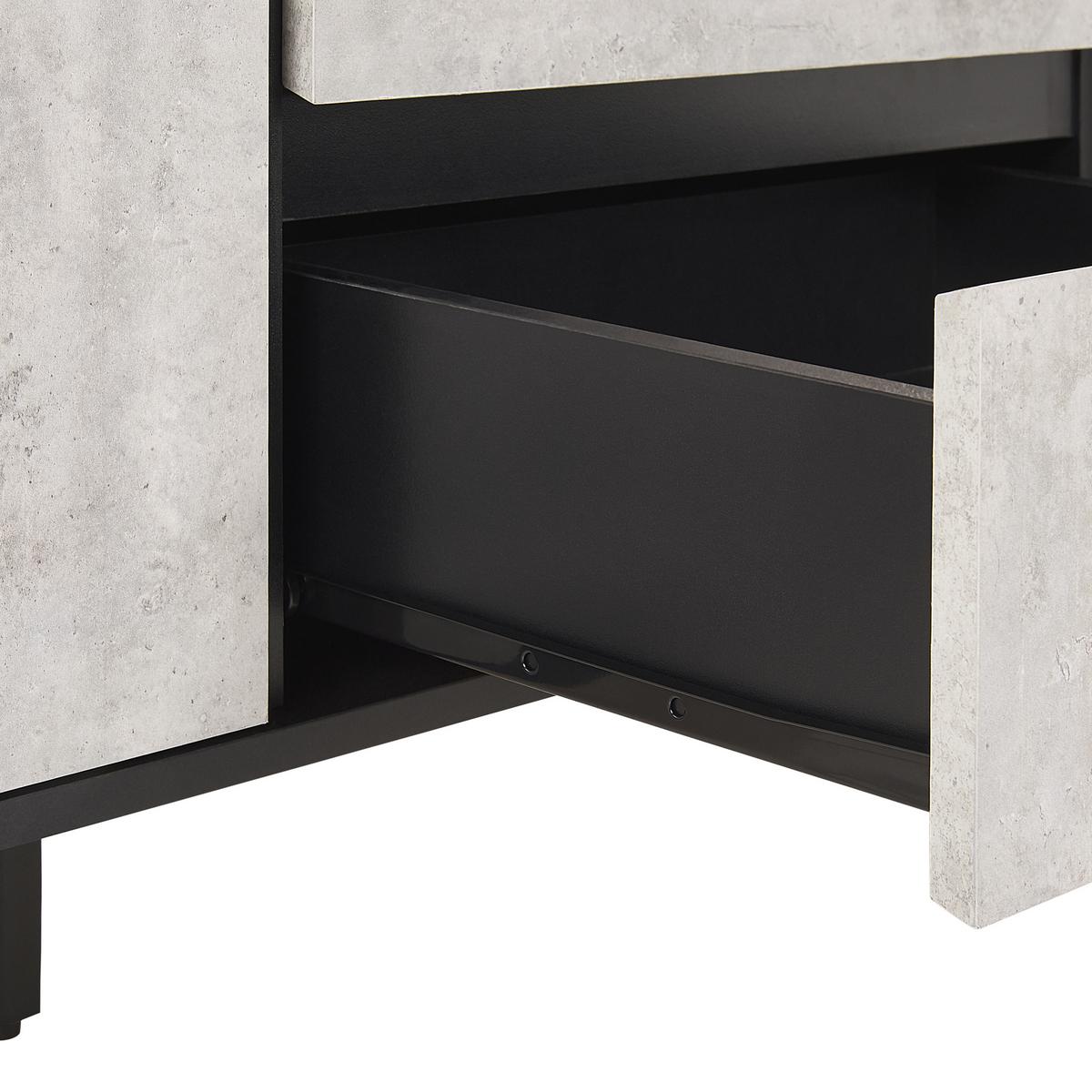 SIDEBOARD mit 2 Türen Grauer Betoneffekt Blackpool - Grau, Holzwerkstoff (177/75/40cm) - Beliani