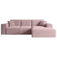 ECKSOFA Ottomane Rechts SERRA-L - 266x169x80 cm Rosa Cord - Schwarz/Rosa, Holzwerkstoff/Kunststoff (266/169cm) - ALTDECOR