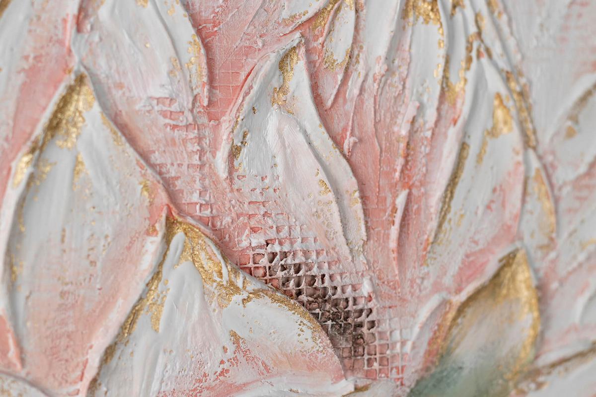 ACRYLBILD HANDGEMALT 60/60 cm - Pink/Weiß, Holz/Textil (60/60cm) - KUNSTLOFT