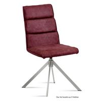 ESSZIMMERSTUHL drehbar (8er-Set) Dulcea 47x92x60 Edelstahl/Marsala - Edelstahlfarben/Brombeere, Kunststoff (60/92/47cm) - 58aufmkessel
