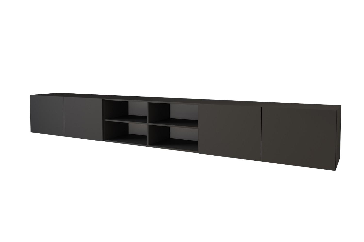 LOWBOARD ELIO-W 3x100x40x40 cm - Schwarz - Schwarz, Holzwerkstoff (300/40/40cm) - ALTDECOR