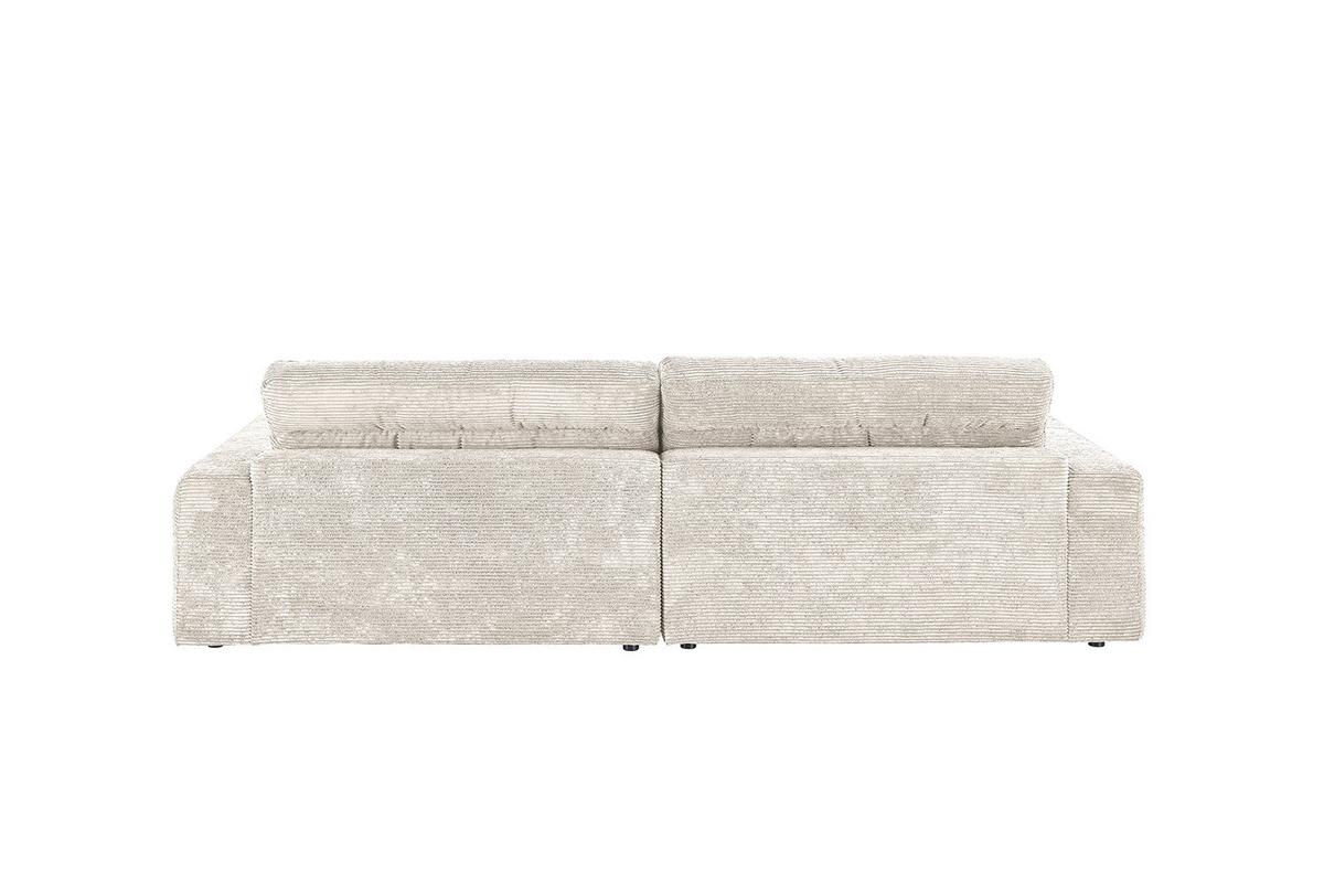 ECKSOFA LANA SOFA Cremeweiß Cord - Creme/Schwarz, Textil (296/205cm) - KAWOLA