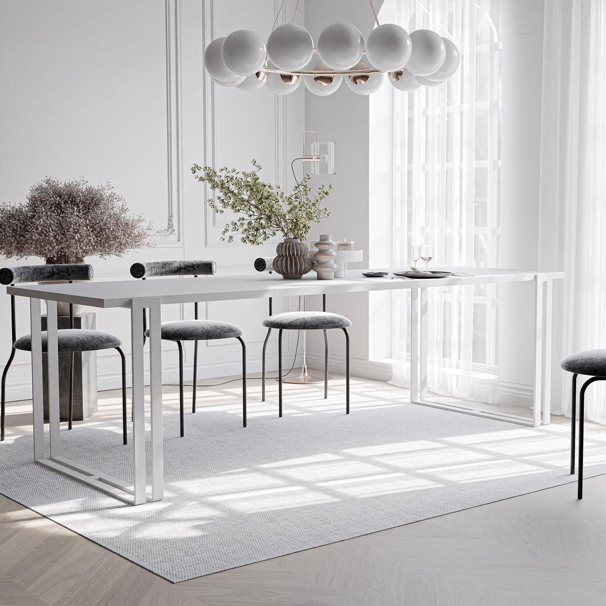 TISCH ausziehbar aus MDF, Weiß - Weiß, Holzwerkstoff (120/80/76cm) - Idohome
