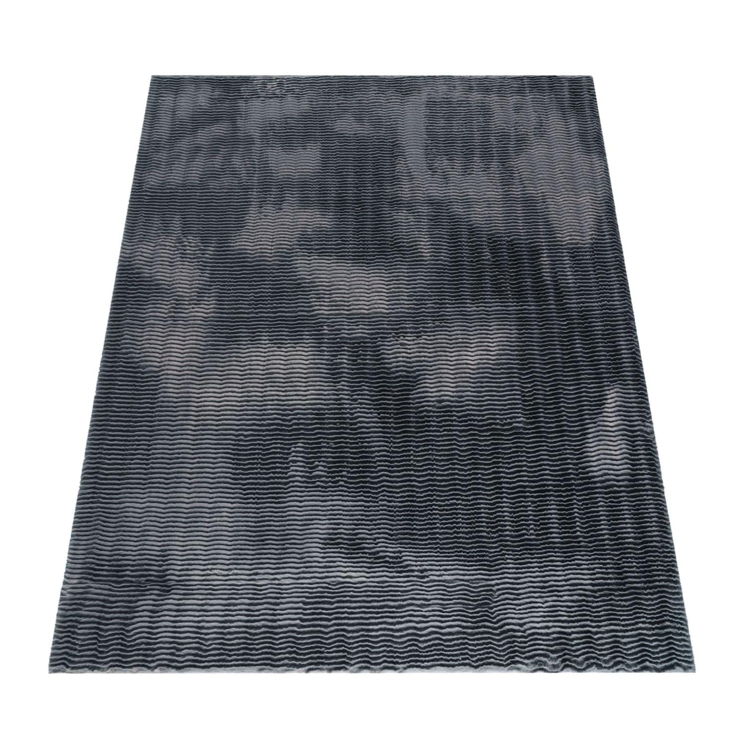 HOCHFLORTEPPICH, mit Struktur, Florhöhe 23 mm, Anthrazit, 80 x 150 cm - Anthrazit, Textil (150/80cm) - KADIMA DESIGN