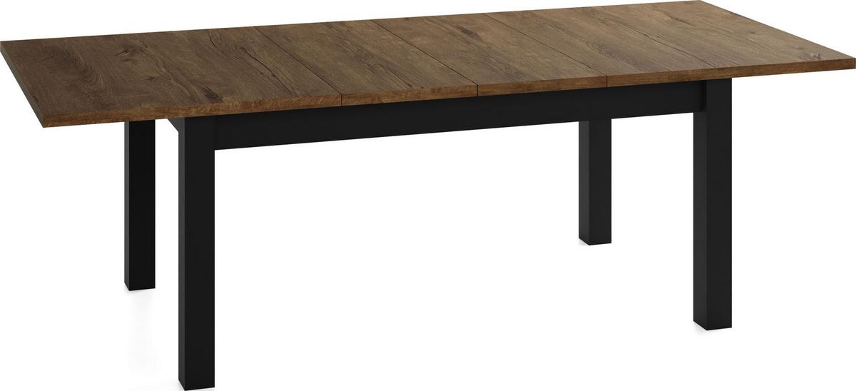 ESSTISCH Lindberg ausziehbar verlängerbar rechteckig, Eiche Braun Rustikal 200-300/100/77 cm - Alteiche/Schwarz, Holz/Holzwerkstoff (100/300/76.5cm) - WFL GROUP