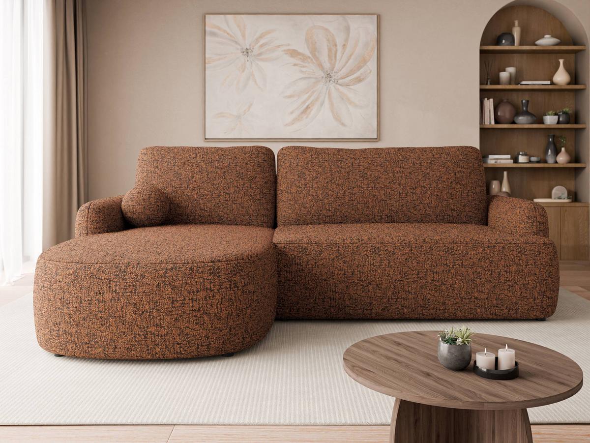 ECKSOFA Loridu, Seite: Links - Messingfarben/Schwarz, Holz/Kunststoff (250/174cm) - MIRJAN24