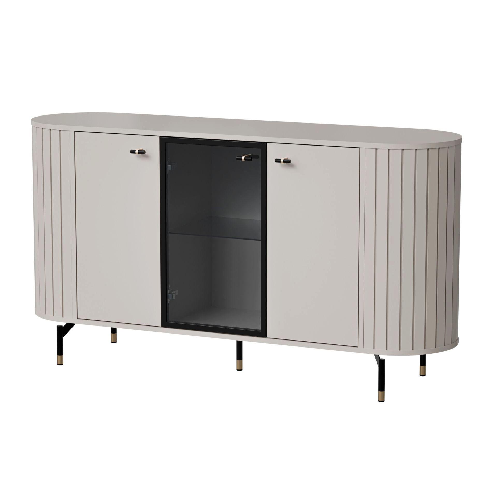 SIDEBOARD Zante Graubeige 150 cm - Taupe/Goldfarben, Holzwerkstoff/Metall (150/81/40cm) - Selsey