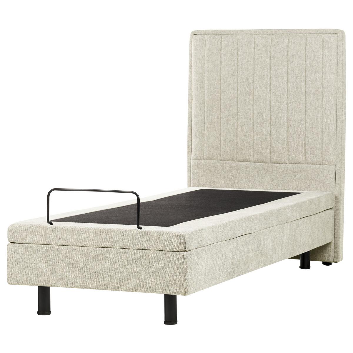 BETT verstellbar 80/200 cm Stoff Beige Castellan - Beige, Textil (80/200cm) - Beliani