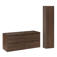 WASCHTISCHUNTERSCHRANK 120cm Elias 2er-Set Dunkles Holz - Braun, Holzwerkstoff (120/52.2/46cm) - Petits-meubles