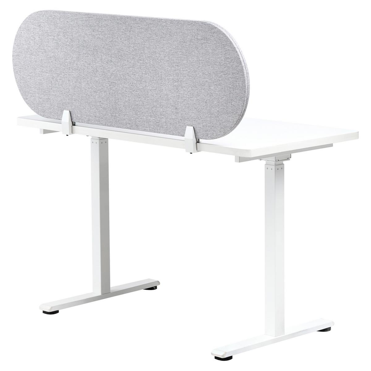 SCHREIBTISCHTRENNWAND Hellgrau 120x2x40 Sparky - Hellgrau, Kunststoff (120/40/2cm) - Beliani