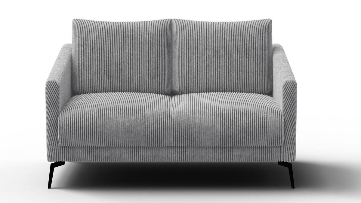 SOFA VILT 2-Sitzer, hellgrau - Hellgrau/Schwarz, Holzwerkstoff/Textil (142/89/94cm) - Wozimo