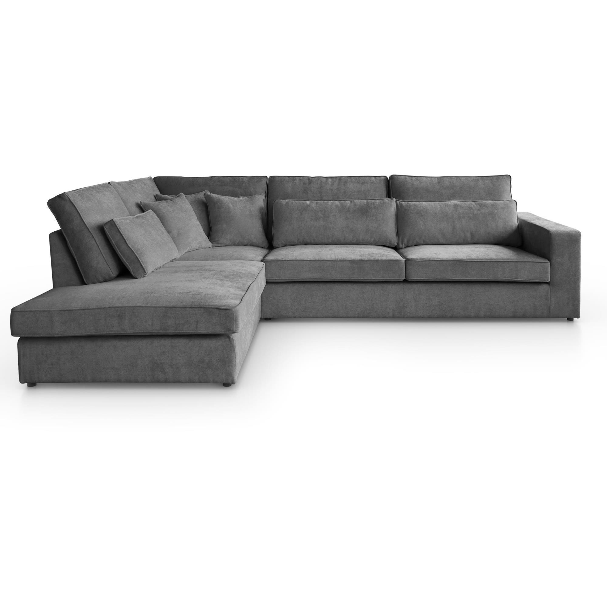 ECKSOFA Parma ohne Schlaffunktion grau links - Schwarz/Grau, Textil (314/224cm) - Beautysofa