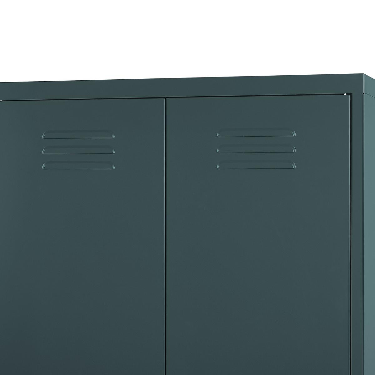 GARDEROBENSCHRANK Stahl dunkelgrau matt 4 Fächer Varna - Grau, Metall (76/171/50cm) - Beliani